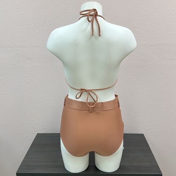 Striped Brown and White Bikini Set - Picture 6 of 6